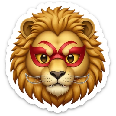 A masked lion sticker