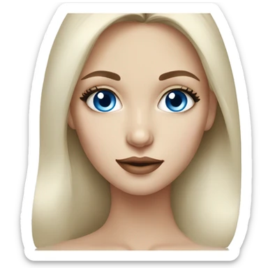 Russian girl with blue eyes and makeup  sticker