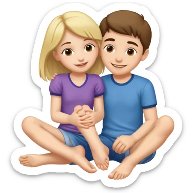 Boy kising girl feet sticker