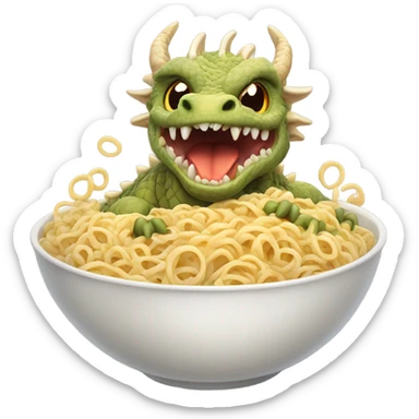 Dragon sobbing ramen noodles sticker