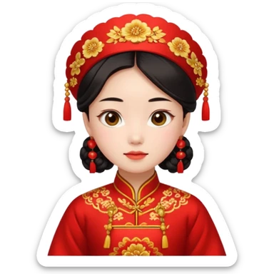 chinese girl in traditional costume sticker