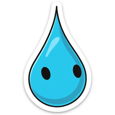 cartoon sticker of a sad water droplet sticker
