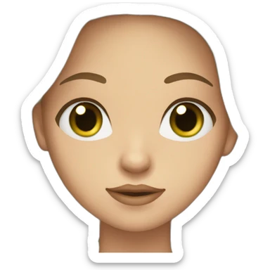 Tall girl with long brown hair, big green eyes, full lips sticker