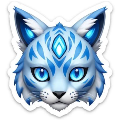 A blue lynx-fakemon-Digimon-creature-hybrid sticker