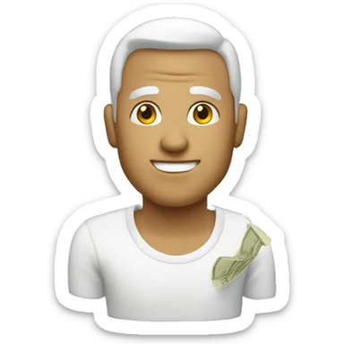 man with a lot of money sticker