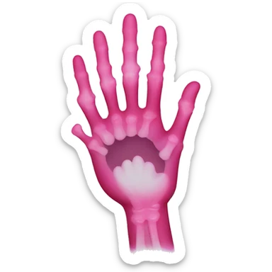 Pink hand xray with glitter  sticker