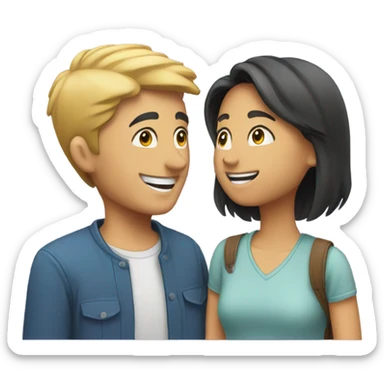smiling couple  sticker