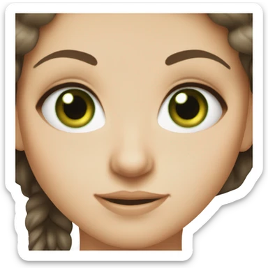 brunette green eyed white girl sticker
