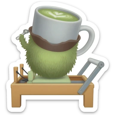 Labubu matcha coffee is in a reformer furry labubu machine Pilates ritm sticker