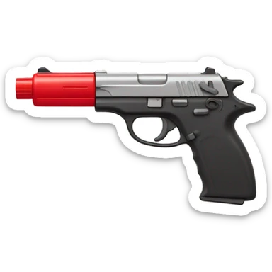 red plastic money shooter sticker
