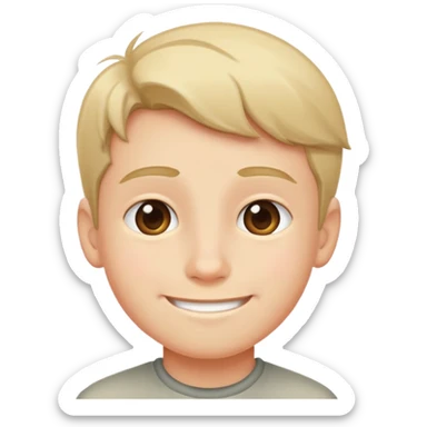 smiling boy in solitude sticker