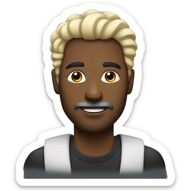 Hombre de pelo negro con una ave  sticker