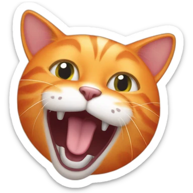 Orange cat barfing sticker