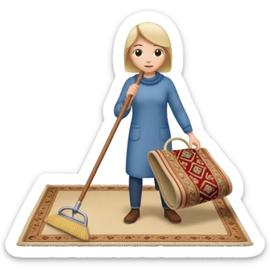Lifting up a rug and sweeping  stuff under to hide things sticker