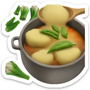 Fufu with okra stew sticker