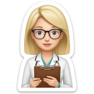 female therapist with clipboard sticker