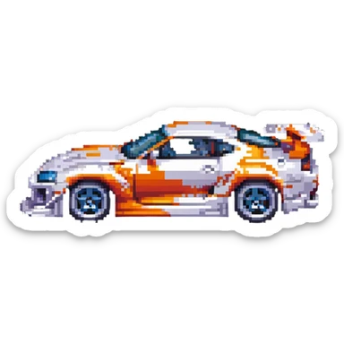 Hot Wheels Toyota Supra dynamic racing pose sticker