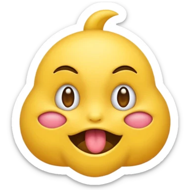 Un emoji qui se moque en tirant la langue avec plein de nœuds autour de la tête sticker