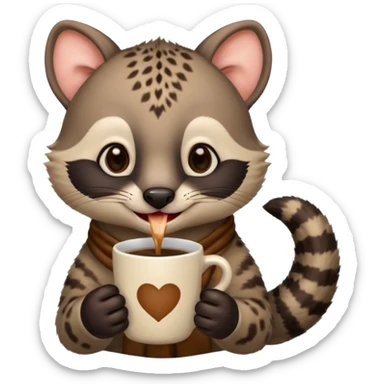 civet yummyly drinking coffee sticker