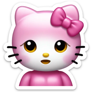 hello kitty making a kiss pink  sticker