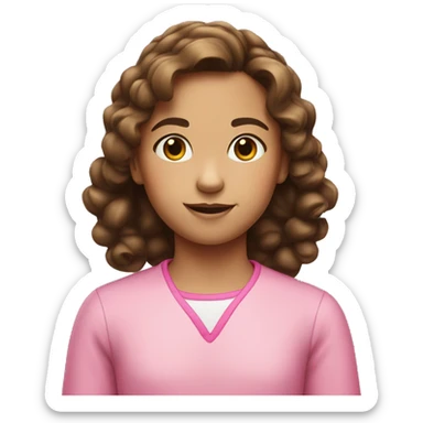 10 year old girl with brown hair pink skrunchy sticker