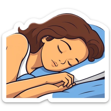 brunette girl with light brown skin sleeping  sticker