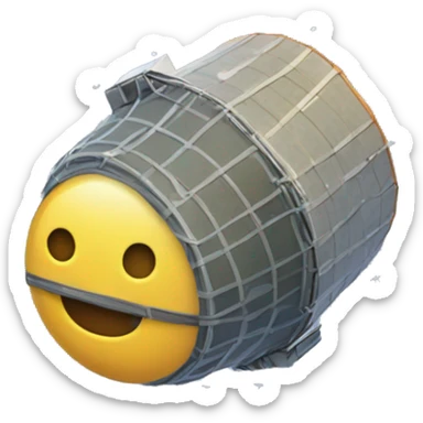 Satellite can with porous pattern init sticker