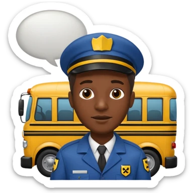 a school bus with a jamaican man saying bomboclat ("BOMBOCLAT' in speech bubble) sticker