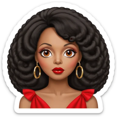 Diana Ross with dark brown hairstyles 60s sticker