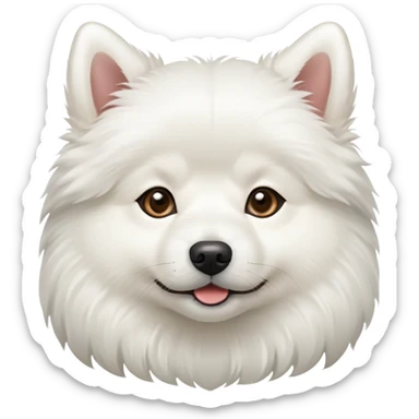 Small pure white Chinese rural dog sticker