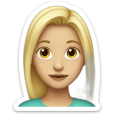 blonde girl looking at viewer sticker