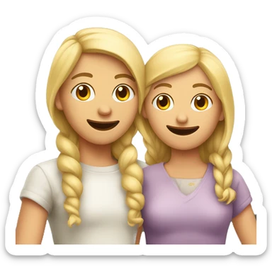 Twee vriendinnen die elkaar knuffelen sticker