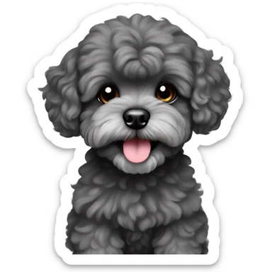 Charcoal gray maltipoo sticker