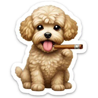 malti-poo smoking a cigar sticker