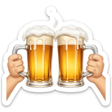hands holding beer mugs cheers no face sticker
