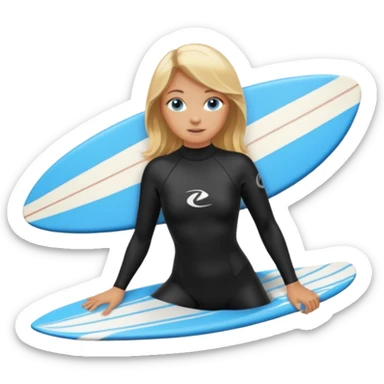 girl is surfing sticker