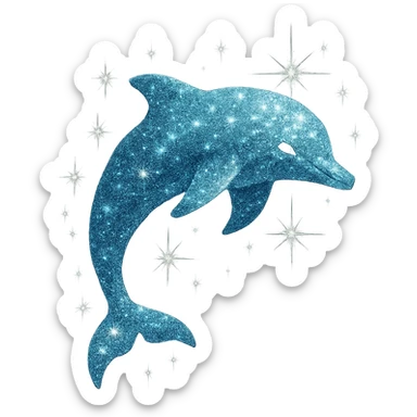 sparkly dolphin sticker