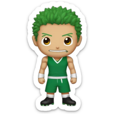 rononoa zoro de one piece qui porte le maillot de foot de l'Algérie sticker