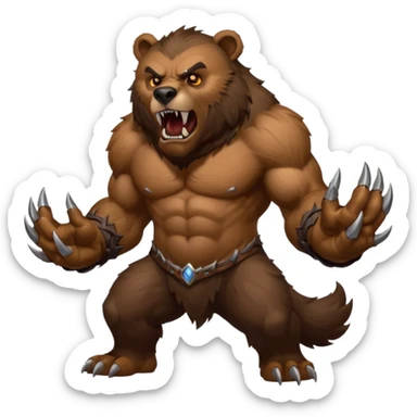 world of warcraft werebear with claws out sticker