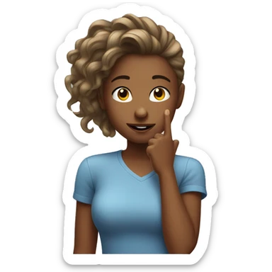 Girl flicking hair with her hand and attitude  sticker