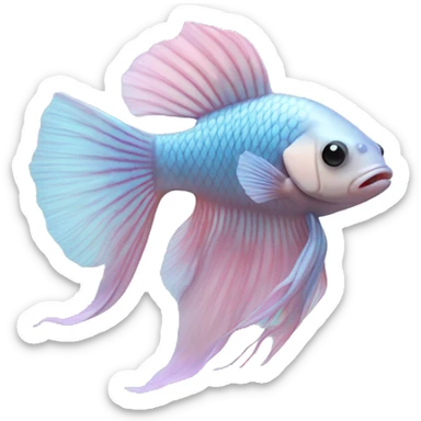 pastel blue beta fish sticker