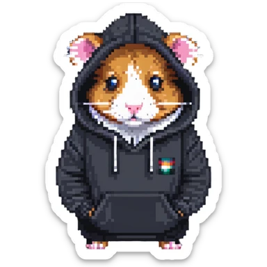 Hamster hacker in a hoodie sticker