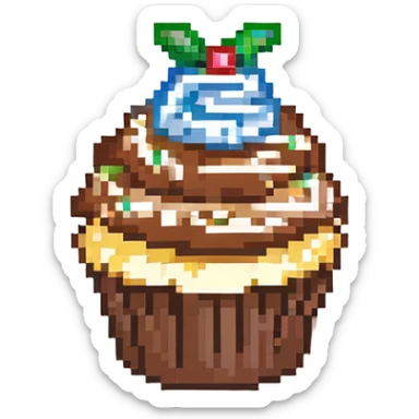 cupcake with chocolate icing sticker