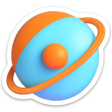 blue planet Uranus with rings sticker