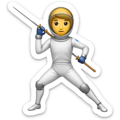 Fencing person sticker