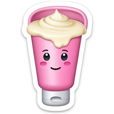 Esthetic pink tube cream sticker