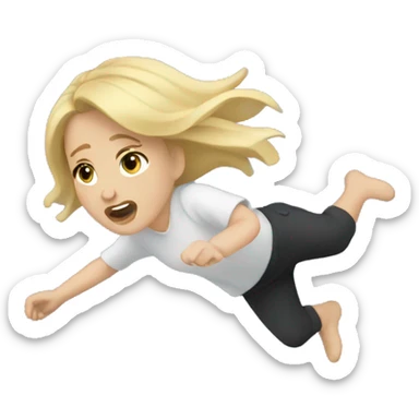 Falling blonde sticker