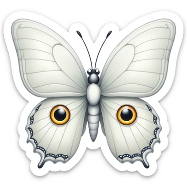 white butterfly with eyes sticker