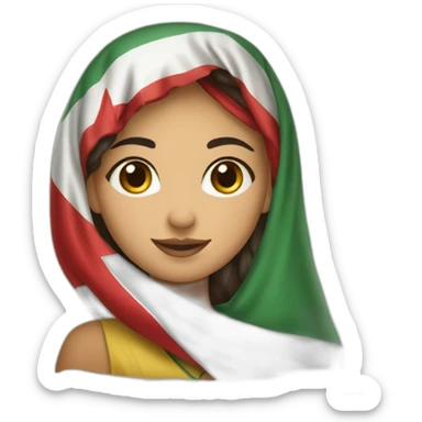 fille marocaine avec un drapeau du maroc sticker