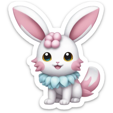 Kawaii Sylveon-Bunny-Pokémon full body sticker
